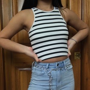 Stripped fitted Crop top tank top